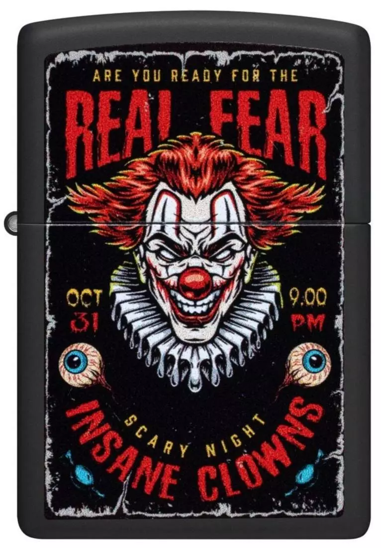 Produktbild: Zippo Insane Clowns schwarz matt Feuerzeug vorne
