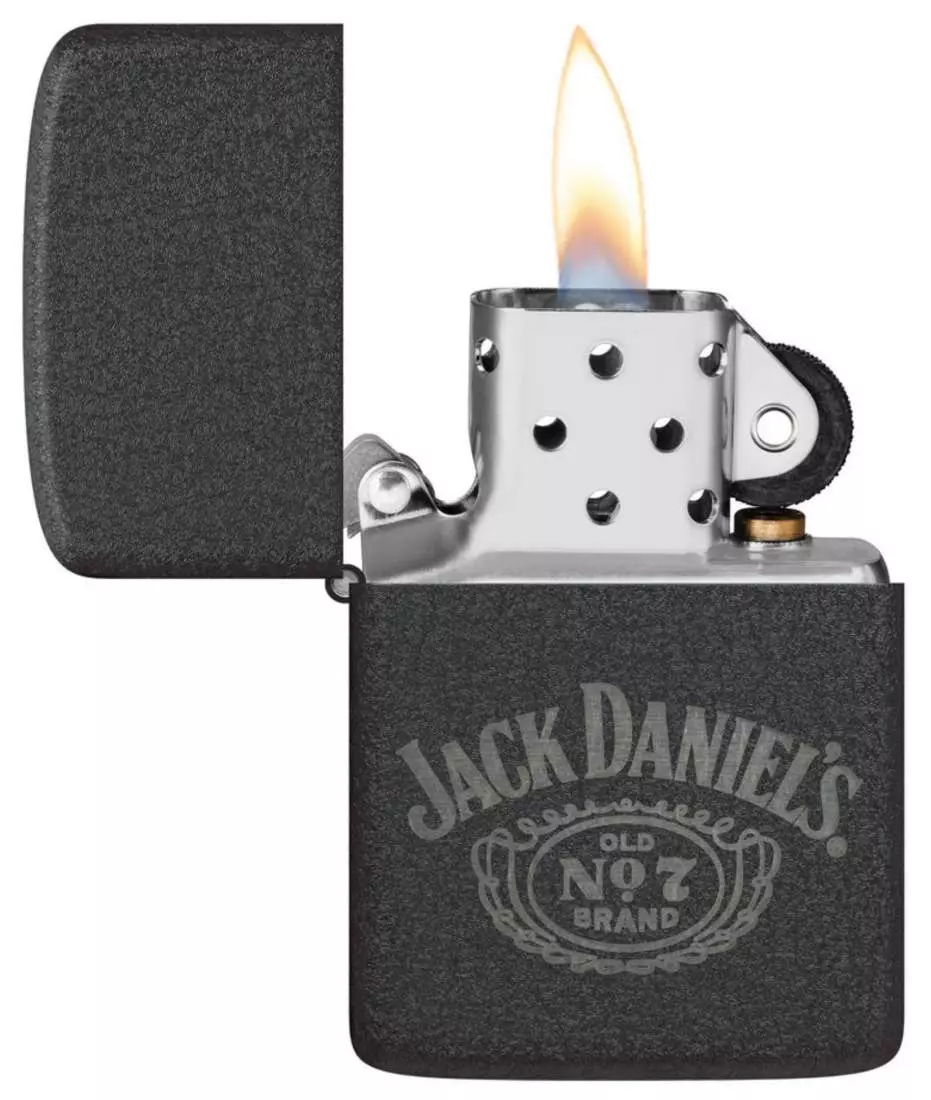 Produktbild: Zippo Jack Daniels No. 7 Black Crackle 1941 Replica Feuerzeug offen