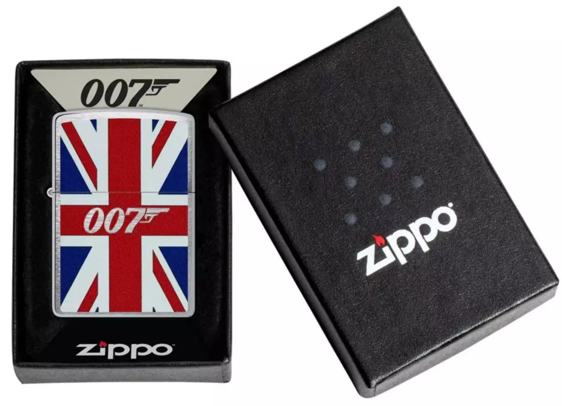 Produktbild: Zippo James Bond 007 Union Jack Chrom gebürstet Verpackung