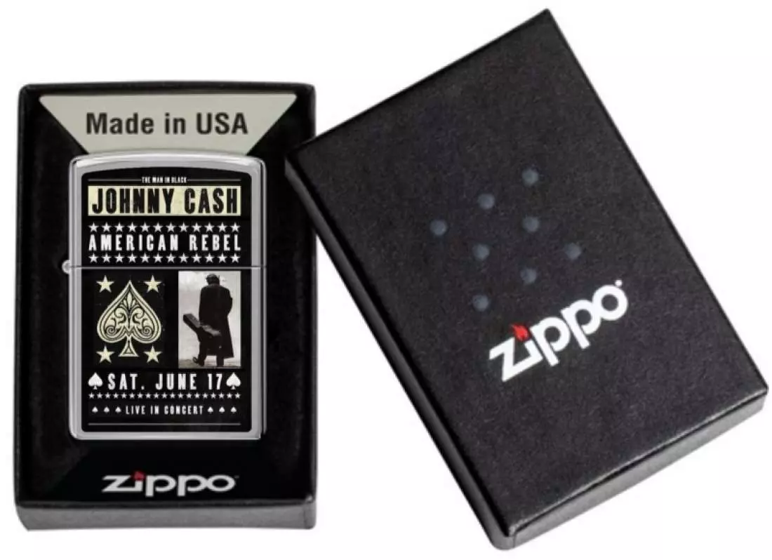 Produktbild: Zippo Johnny Cash American Rebel Feuerzeug 60007611 Geschenkverpackung
