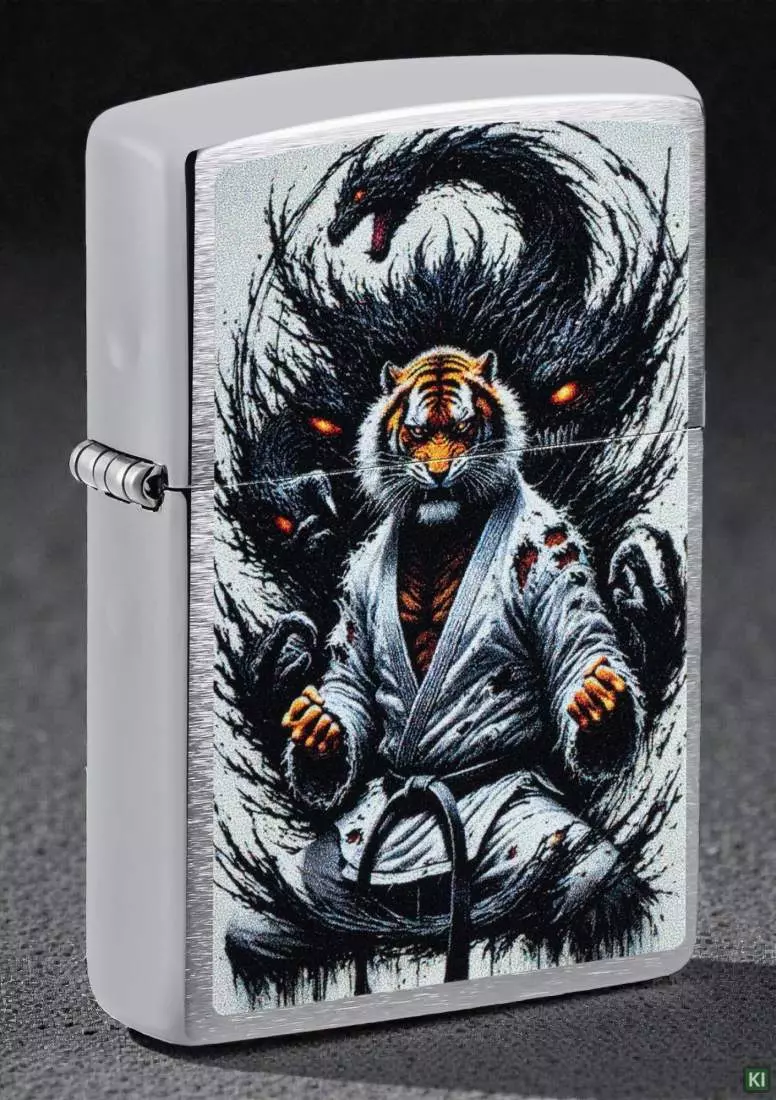 Produktbild: Zippo Karate-Tiger chrom gebürstet Feuerzeug Szene