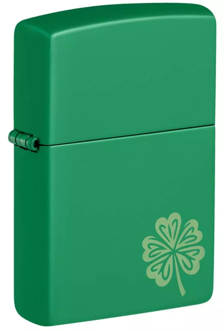 Produktbild: Zippo Lucky Clover Grass Green Lasergravur Feuerzeug 60007544
