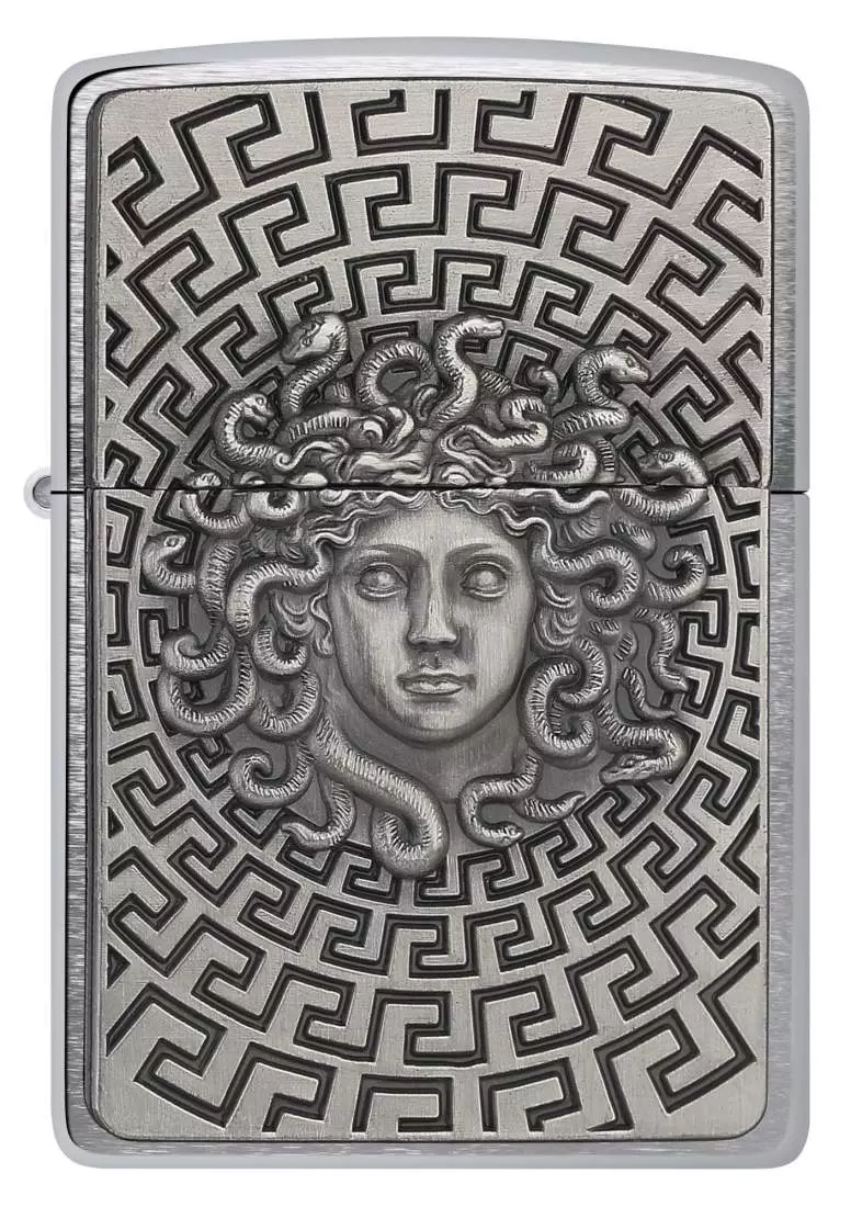 Produktbild: Zippo Medusa Emblem Chrom Feuerzeug vorne