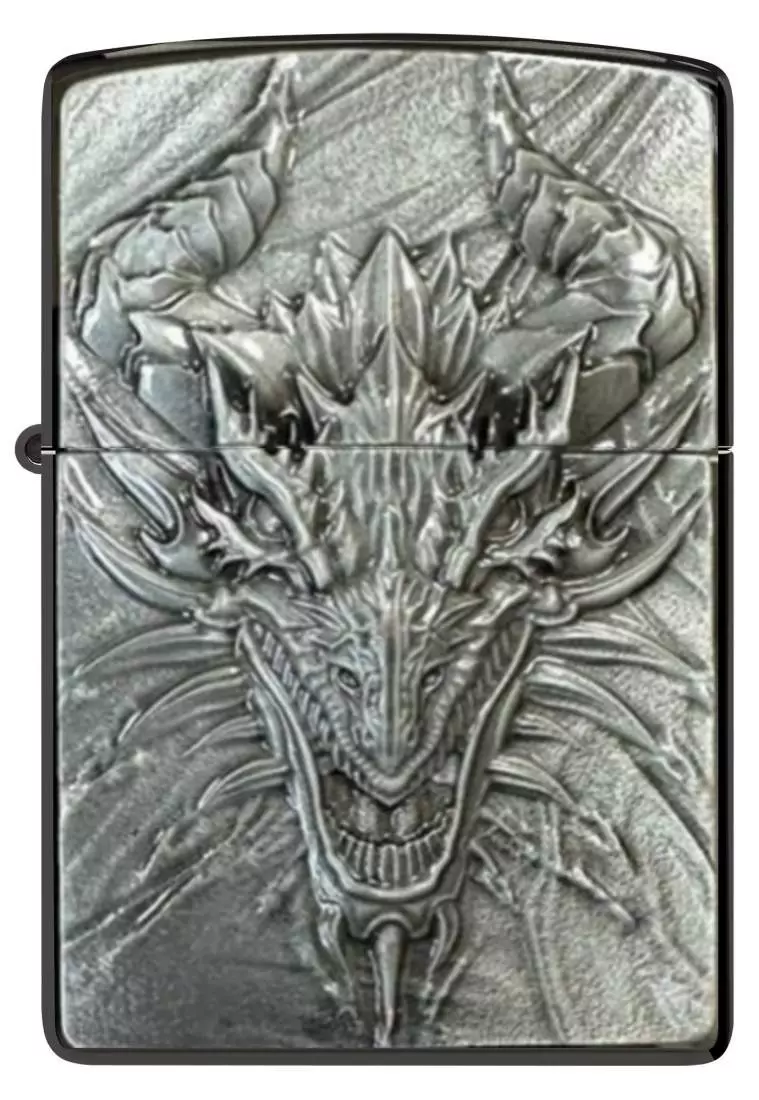 Produktbild: Zippo Metal Dragon schwarz ebony vorne