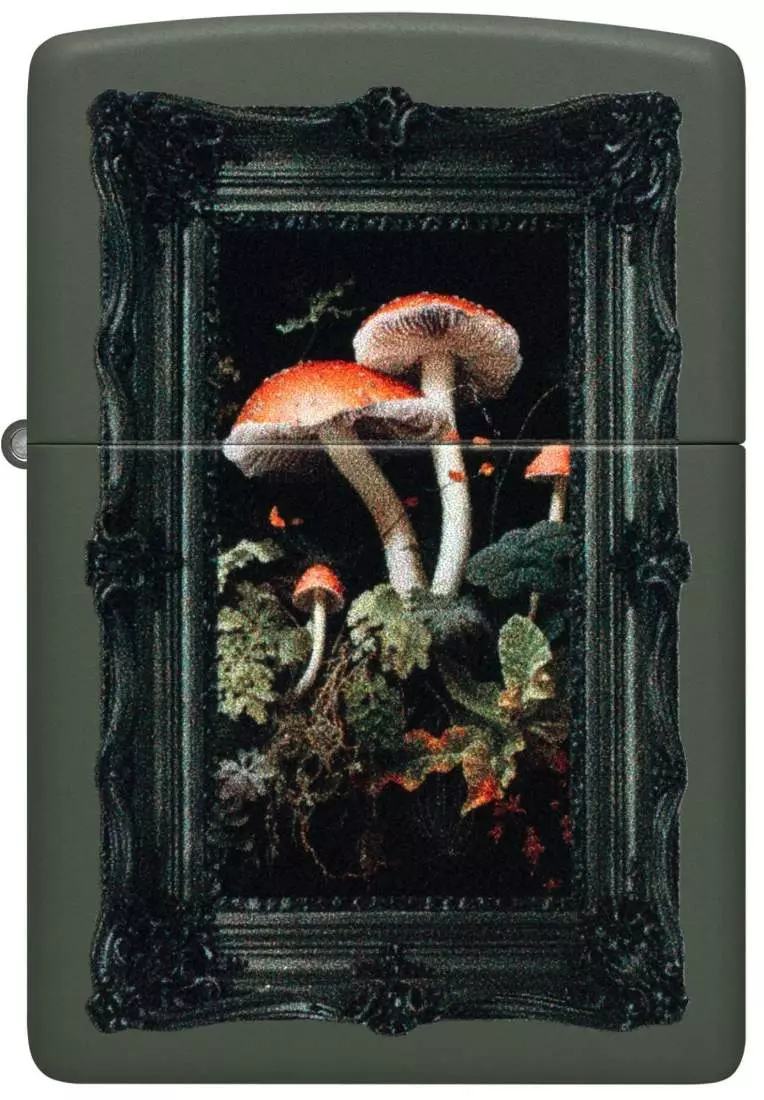 Produktbild: Zippo Mushroom Picture Green Matte Feuerzeug vorne