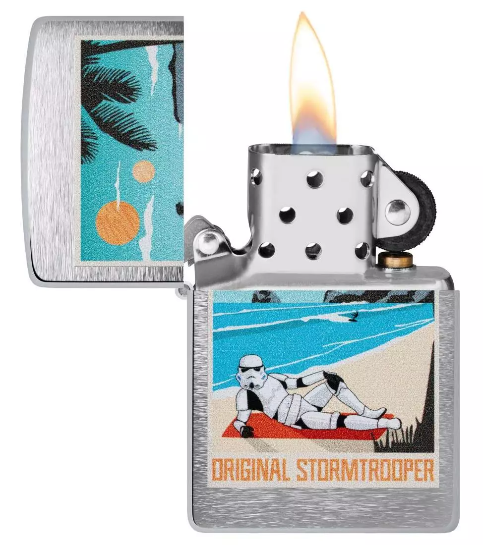 Produktbild: Zippo Original Stormtrooper Beach Chrom gebürstet Feuerzeug offen