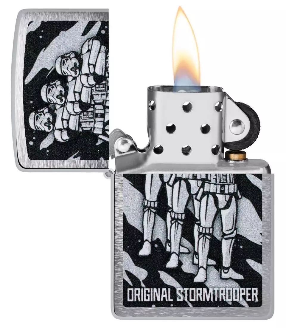 Produktbild: Zippo Original Stormtrooper Squad Chrom gebürstet Feuerzeug offen