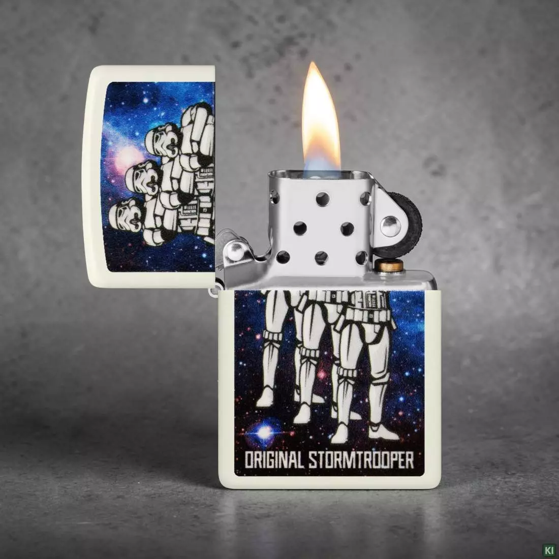 Produktbild: Zippo Original Stormtrooper Squad weiss Glow in the Dark Szene