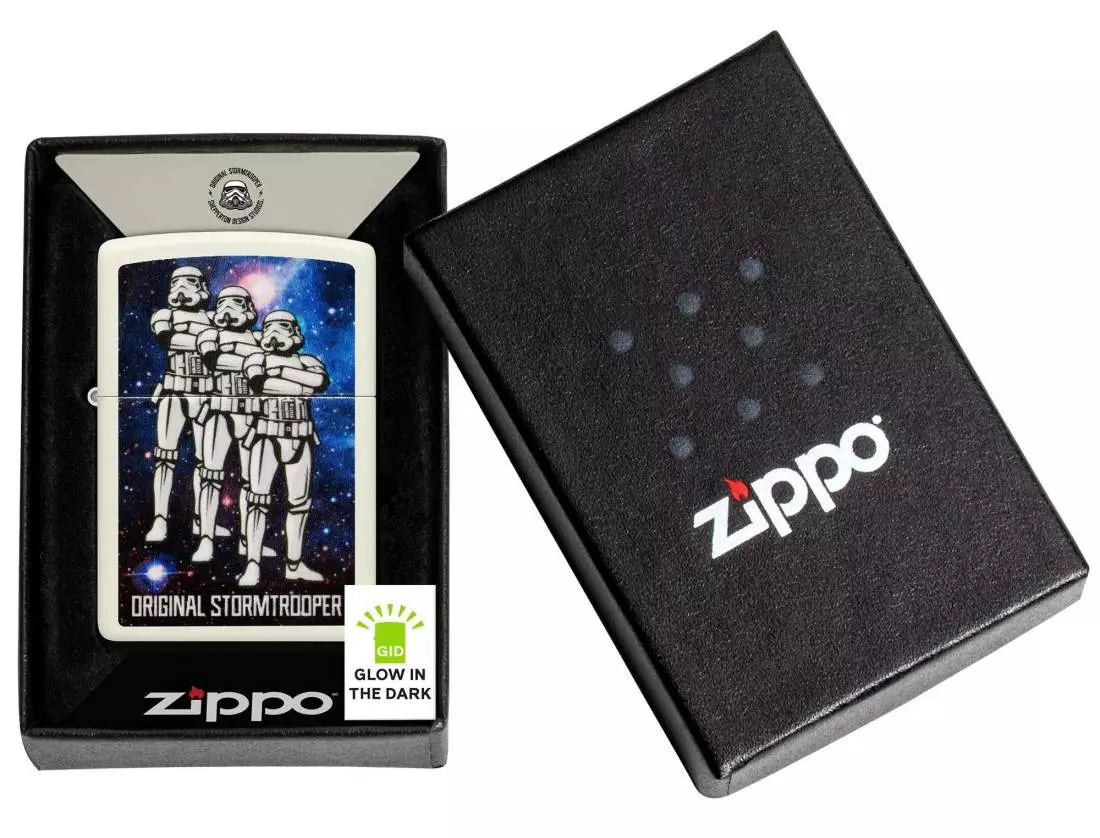 Produktbild: Zippo Original Stormtrooper Squad weiss Glow in the Dark Verpackung