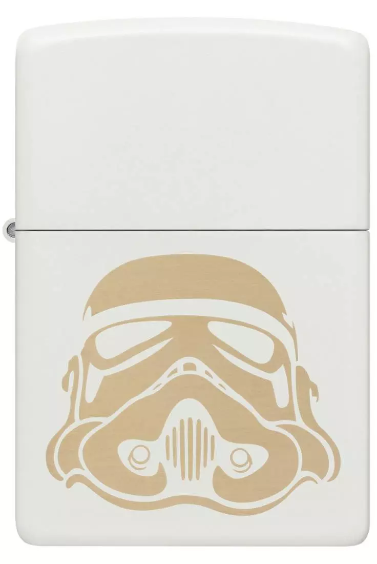 Produktbild: Zippo Original Stormtrooper Helmet Design weiß matt Feuerzeug vorne