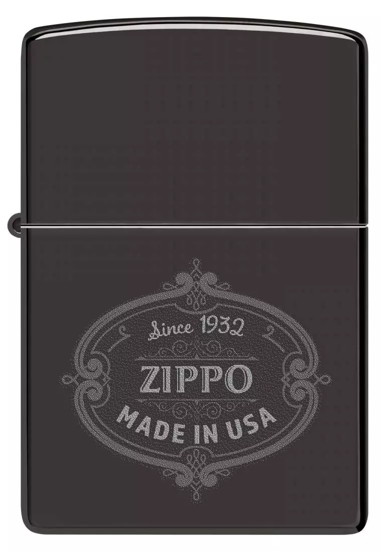Produktbild: Zippo Plakette schwarz poliert vorne