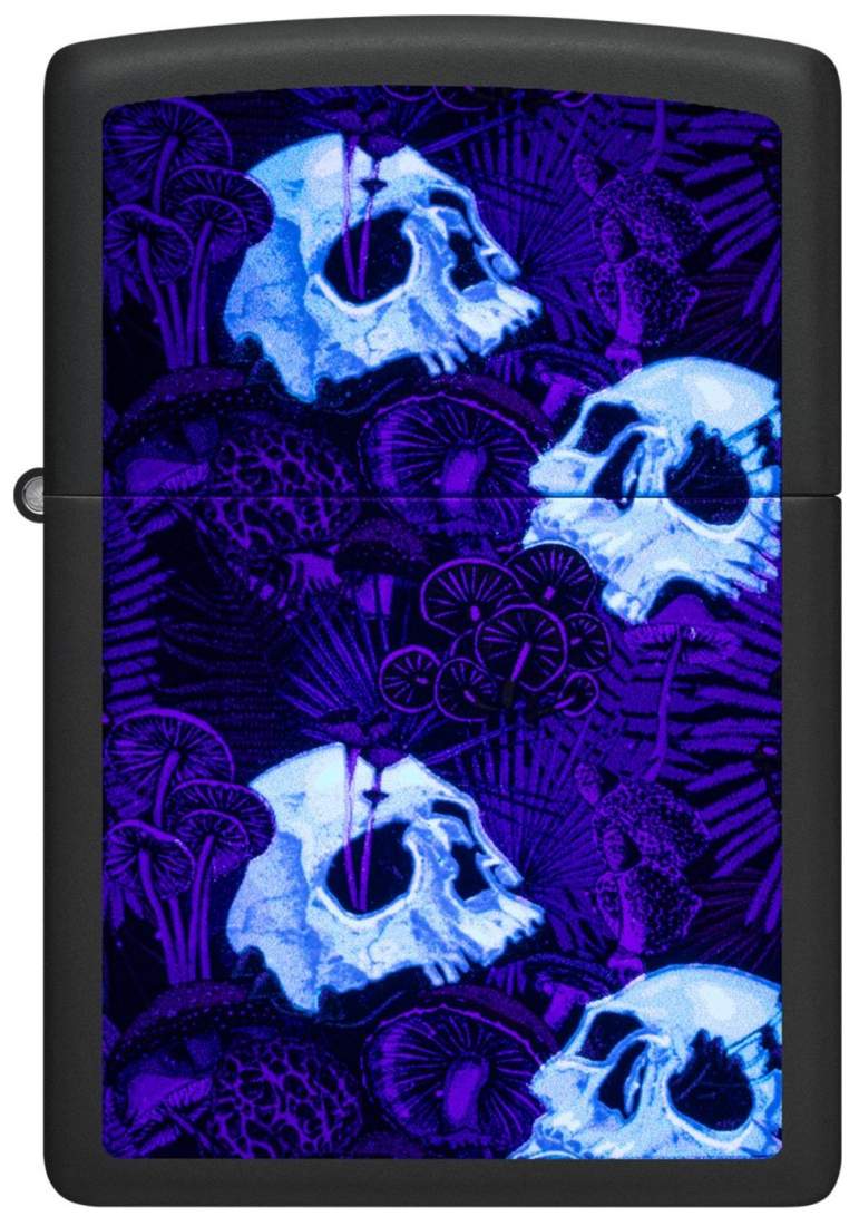 Produktbild: Zippo Psychedelic Mushroom Black Light schwarz Feuerzeug bei Schwarzlicht
