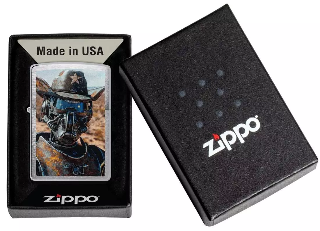 Produktbild: Zippo Cowboy Robot Ranger Chrom gebürstet Feuerzeug Verpackung