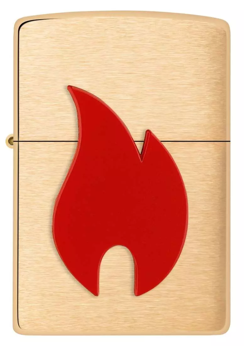 Produktbild: Zippo Rotes Flammenemblem Messing Feuerzeug vorne