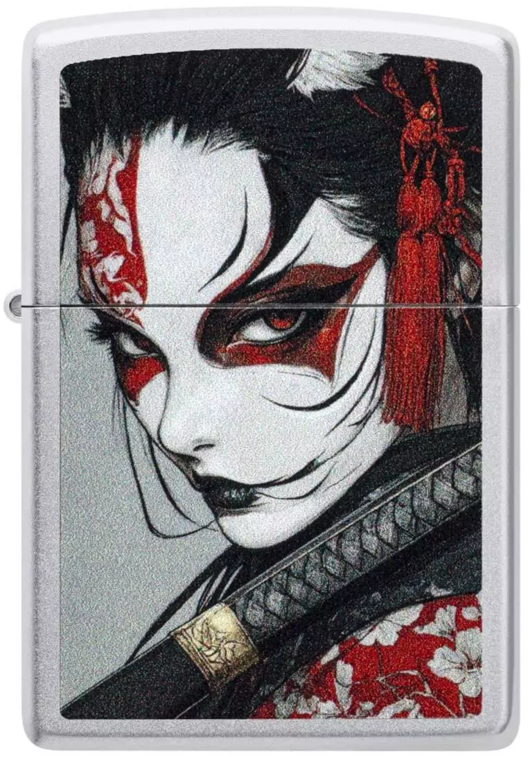 Produktbild: Zippo Samurai Woman Chrom satin Feuerzeug vorne