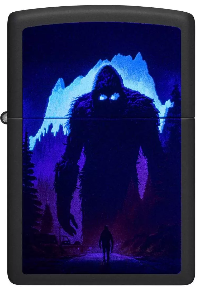 Produktbild: Zippo Sasquatch Black Light schwarz Feuerzeug bei Schwarzlicht