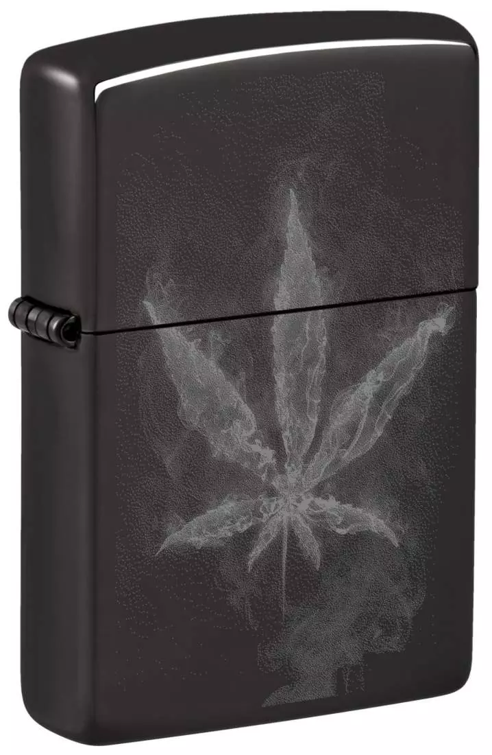 Produktbild: Zippo Smokey Leaf schwarz glanz Feuerzeug 60007541
