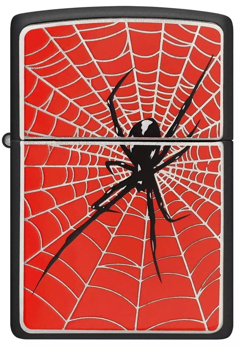 Produktbild: Zippo Spider Web Red schwarz Spinne Emblem rot vorne