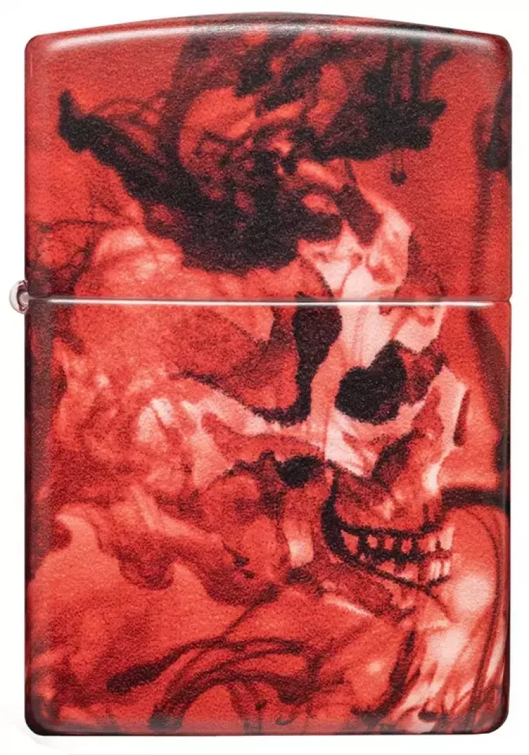 Produktbild: Zippo Spooky Skulls Totenköpfe rundherum bedruckt Feuerzeug vorne