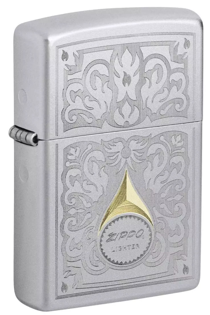Produktbild: Zippo Vintage-Ranken Satin Chrom Feuerzeug 60007733