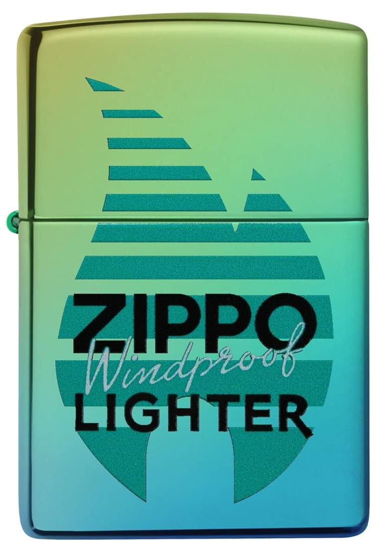 Produktbild: Zippo Windproof Lighter Teal poliert mit Logo Feuerzeug Front