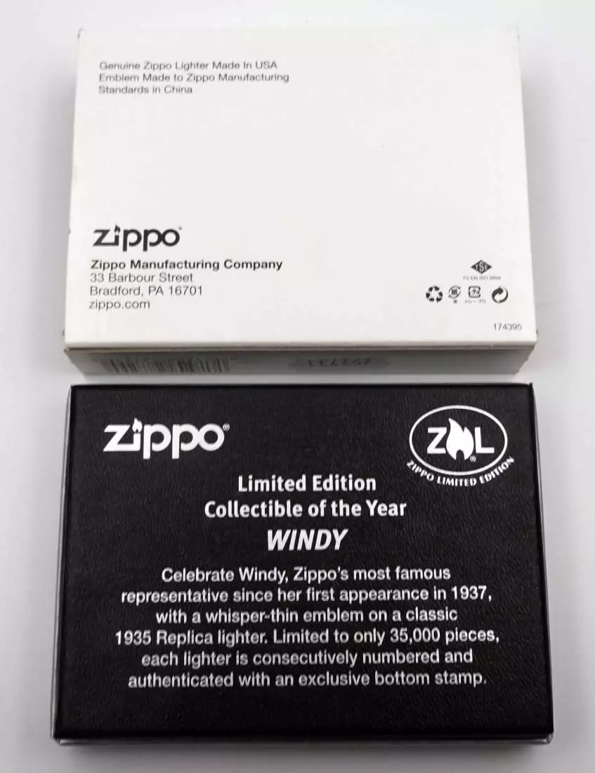 Produktbild: Zippo Windy Collectible of The Year 2013 Verpackung unten