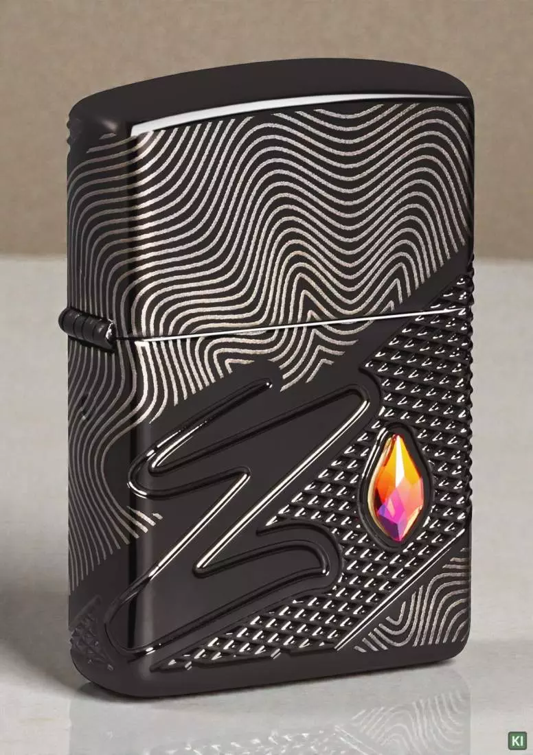 Produktbild: Zippo Z-Pattern Crystal Armor Case schwarz Feuerzeug Szene