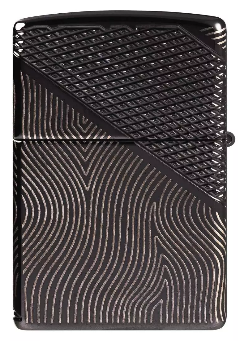 Produktbild: Zippo Z-Pattern Crystal Armor Case schwarz Feuerzeug hinten