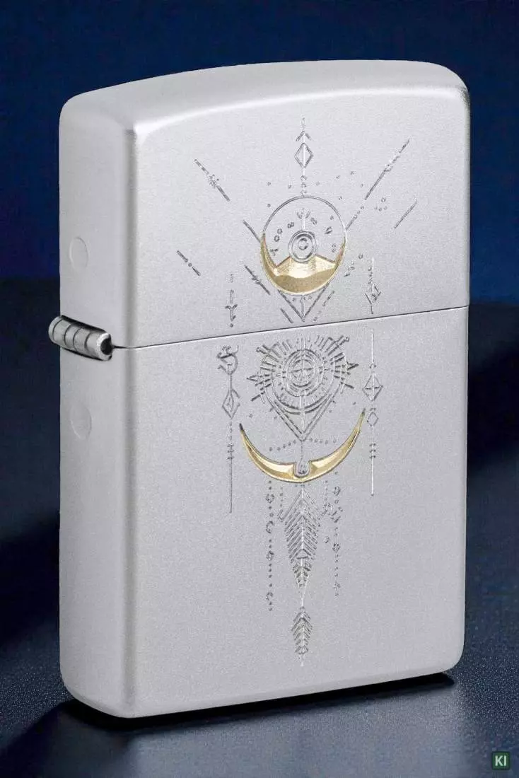 Produktbild: Zippo Two-Tone Zen Satin Chrom Feuerzeug Szene