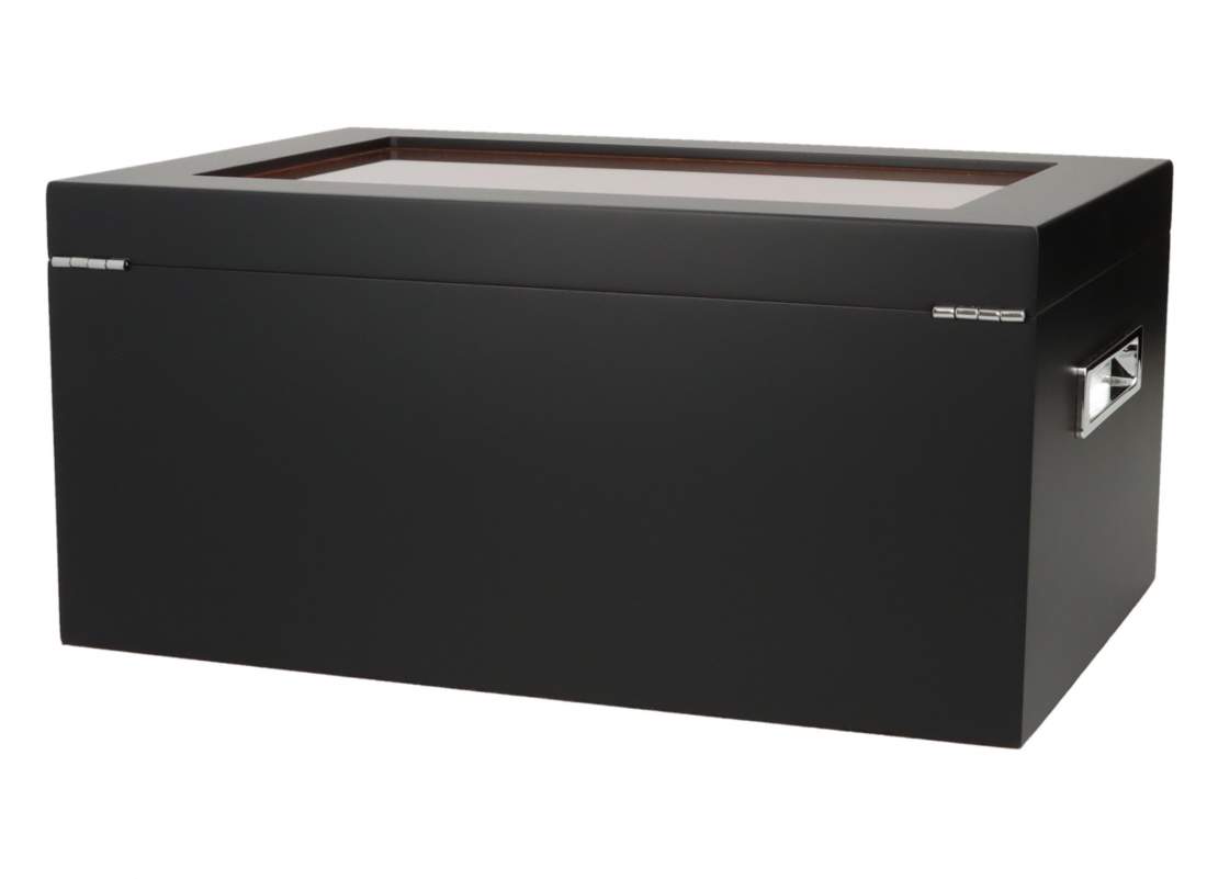 Produktbild: Angelo Humidor 3 Sichtfenster 2 schwarz hinten