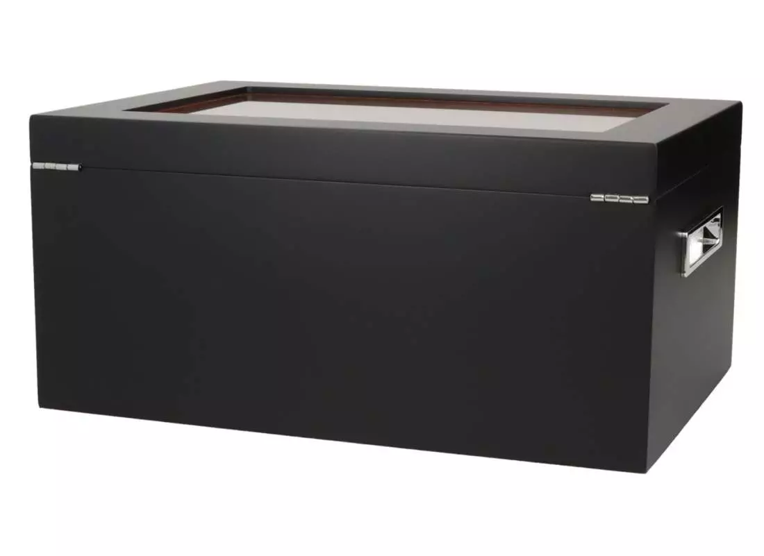 Produktbild: Angelo Humidor 3 Sichtfenster 2 schwarz hinten