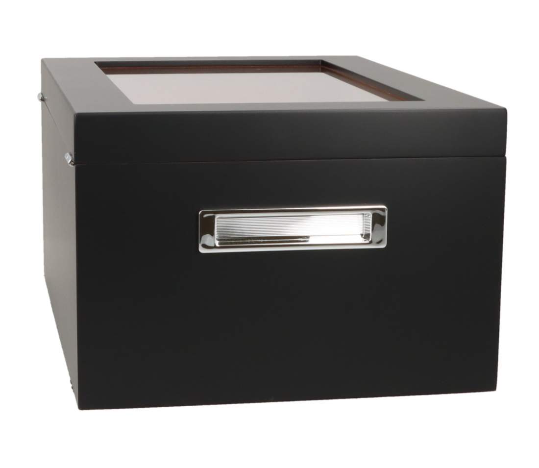 Produktbild: Angelo Humidor 3 Sichtfenster 2 schwarz Seite