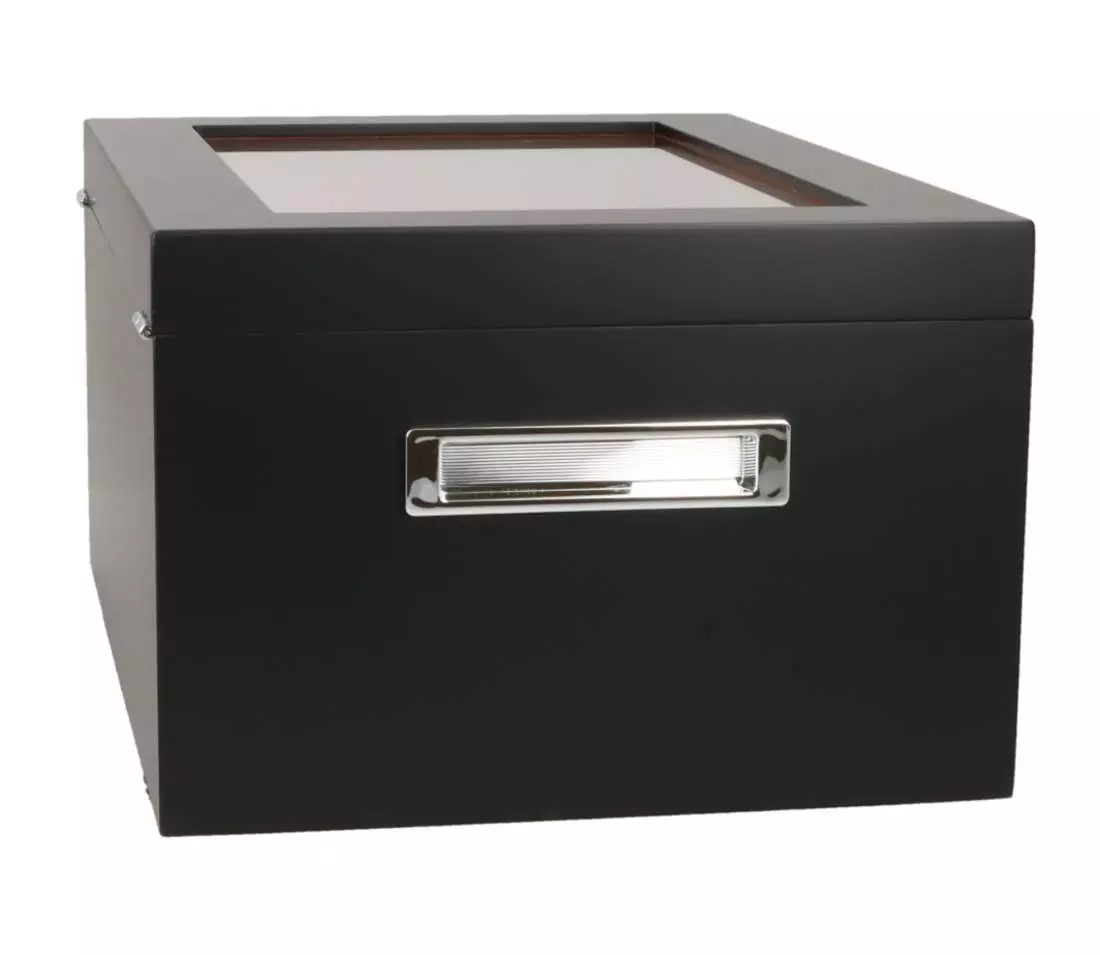 Produktbild: Angelo Humidor 3 Sichtfenster 2 schwarz Seite