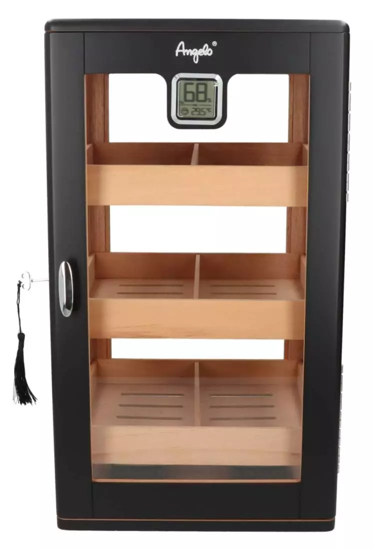 Produktbild: Angelo Humidor Schrank Kabinett 2 schwarz vorne