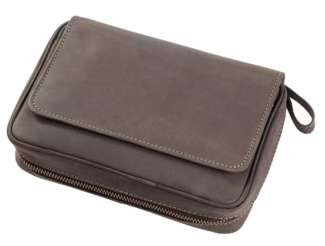 Produktbild: Angelo Pfeifentasche Leder braun 4 Pfeifen