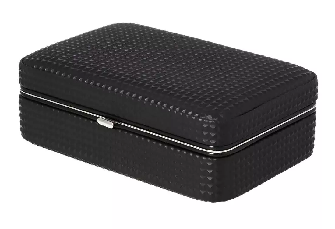 Produktbild: Angelo Reisehumidor Kunstleder Diamond schwarz seitlich