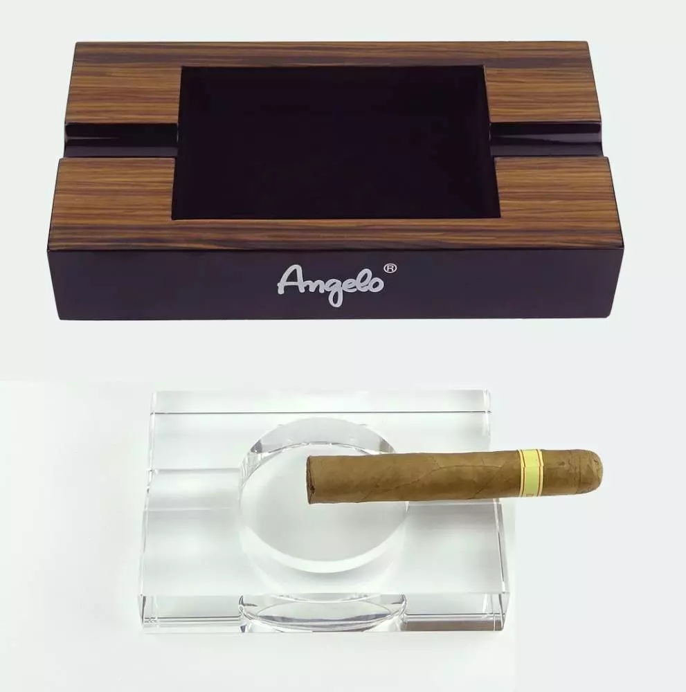 Angelo Design Zigarrenascher Holz 2 Ablagen 27x15x5cm