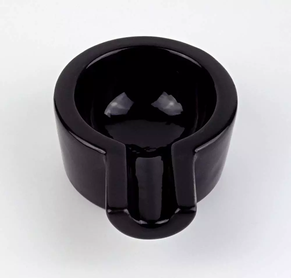 Design Zigarrenascher Keramik 1 Ablage schwarz 15x9x5cm