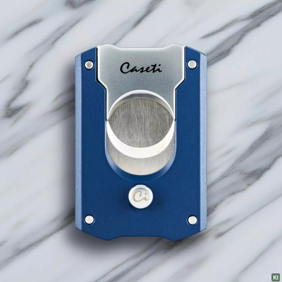 Produktbild: Caseti Paris Zigarrenschneider blau auf Marmor