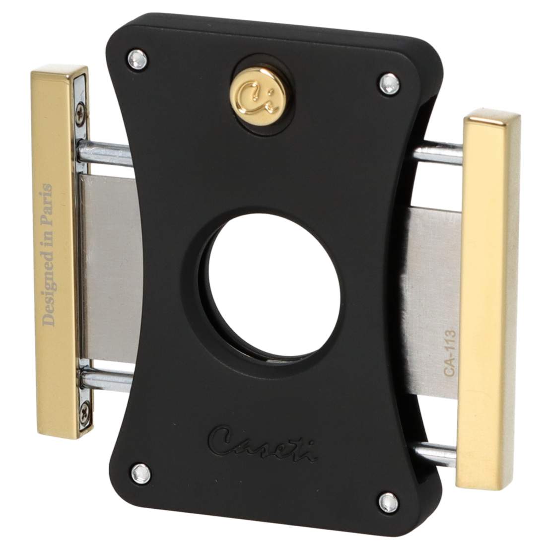 Produktbild: Caseti Paris Zigarrencutter schwarz gold offen