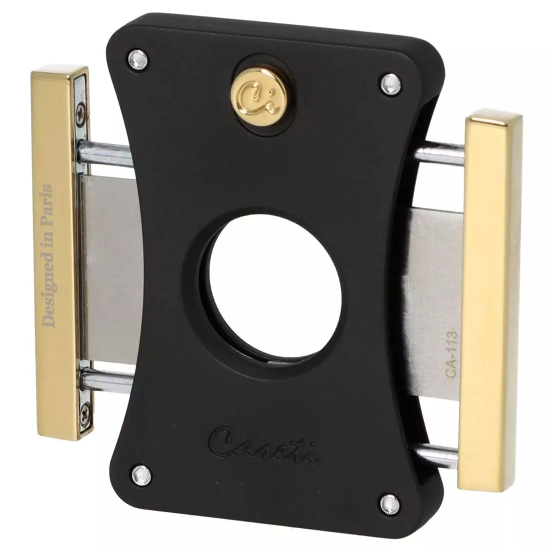 Produktbild: Caseti Paris Zigarrencutter schwarz gold offen
