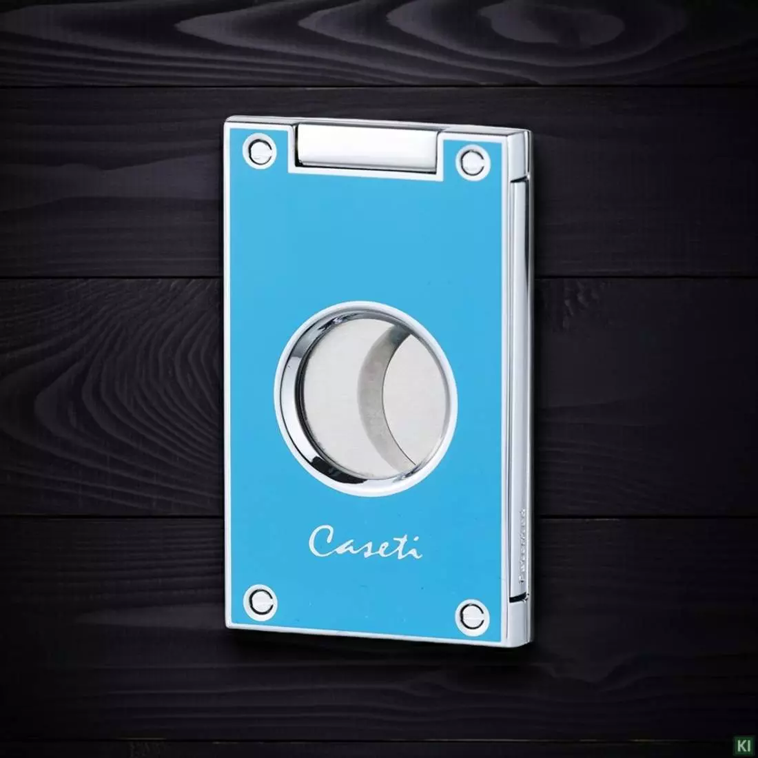 Produktbild: Caseti Paris Zigarrenabschneider türkisblau auf Holz