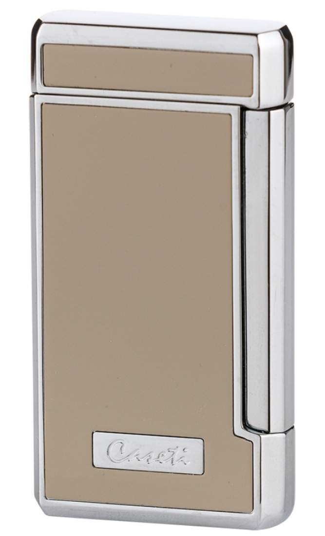 Produktbild: Caseti Paris Cigar grau-beige chrom 2er-Jet Feuerzeug