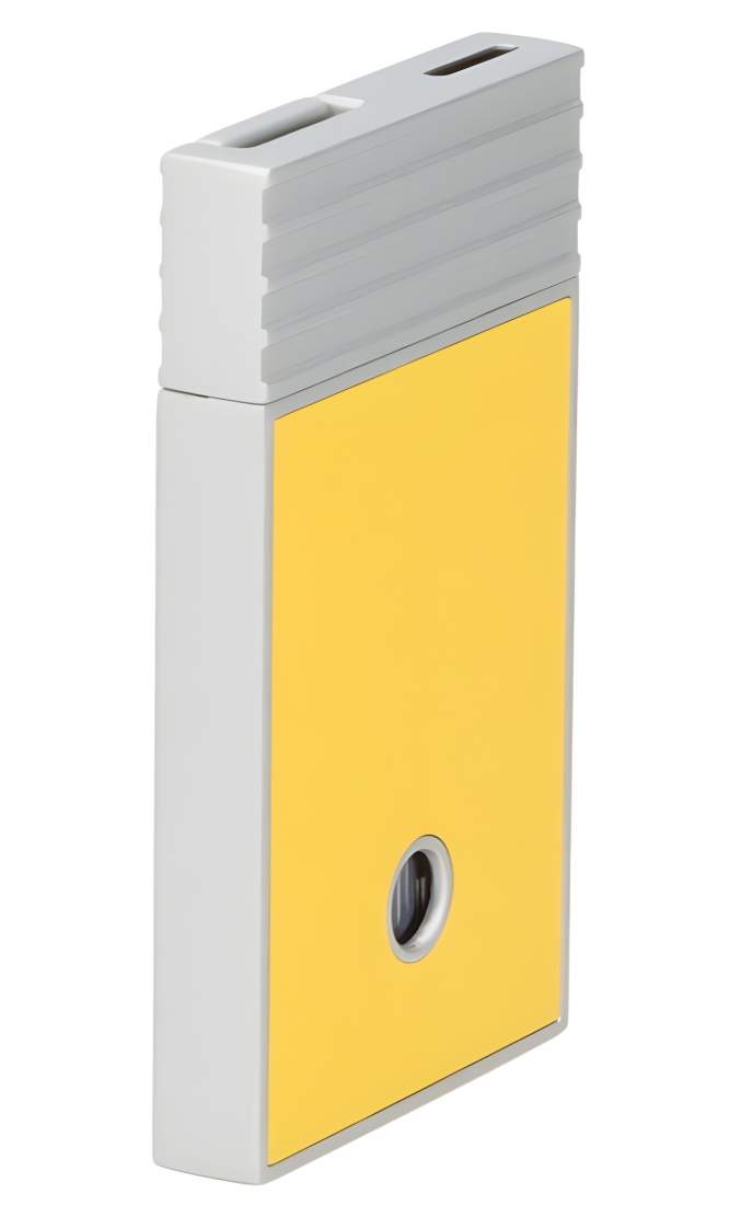 Produktbild: Caseti Paris Feuerzeug gelb Flat Jet Flamme seitlich hinten