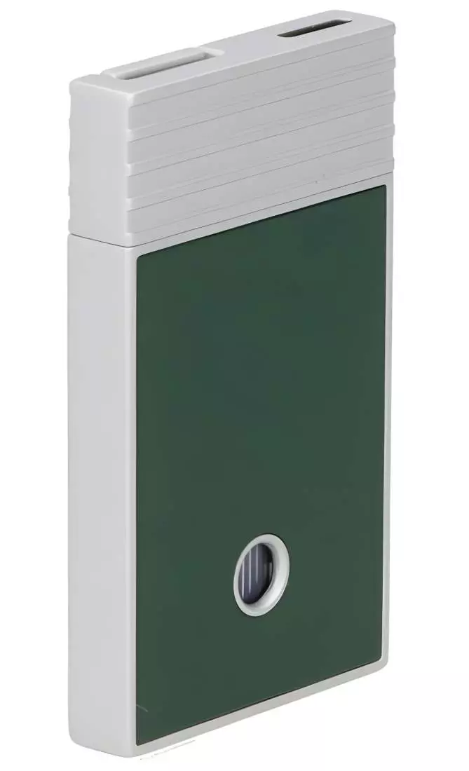 Produktbild: Caseti Paris Feuerzeug grün Flat Jet Flamme seitlich hinten