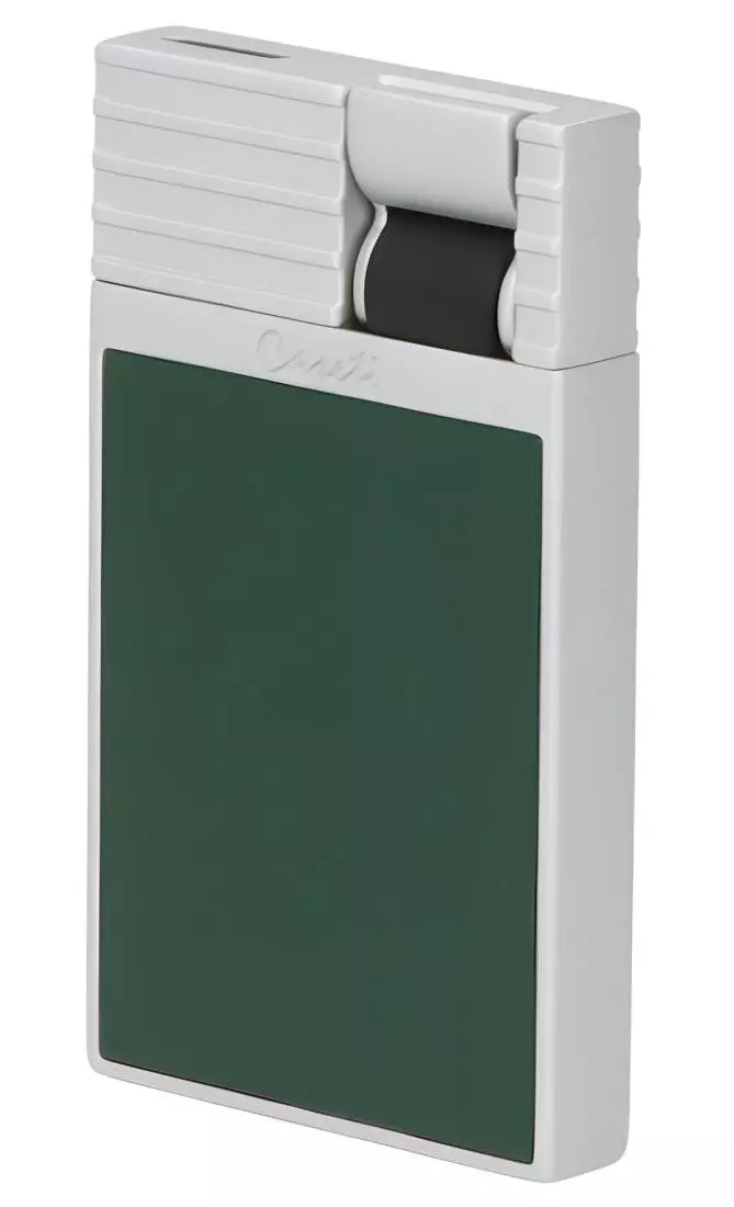 Produktbild: Caseti Paris Feuerzeug grün Flat Jet Flamme seitlich
