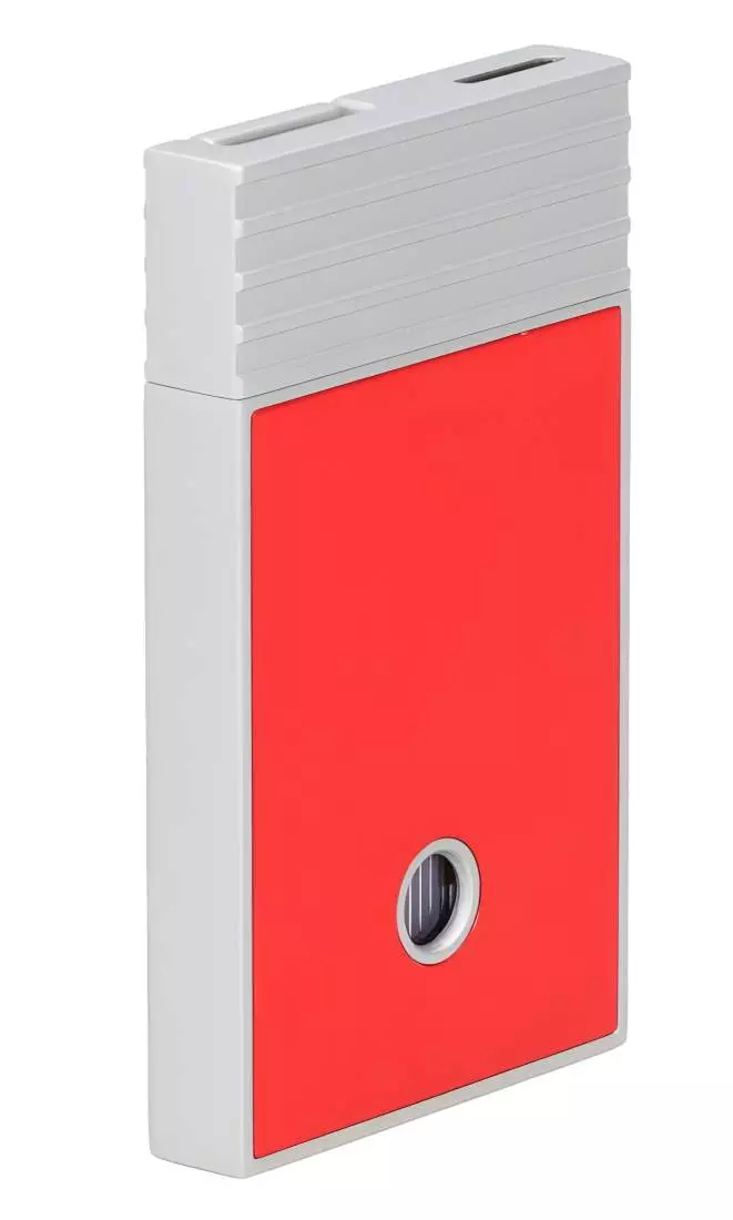 Produktbild: Caseti Paris Feuerzeug rot Flat Jet Flamme seitlich hinten