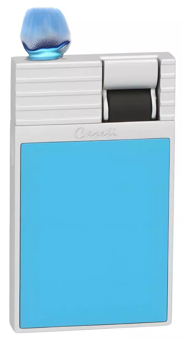 Produktbild: Caseti Paris Feuerzeug türkisblau Flat Jet Flamme mit Flamme
