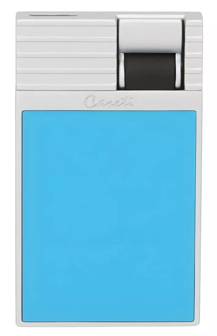 Produktbild: Caseti Paris Feuerzeug türkisblau Flat Jet Flamme vorne