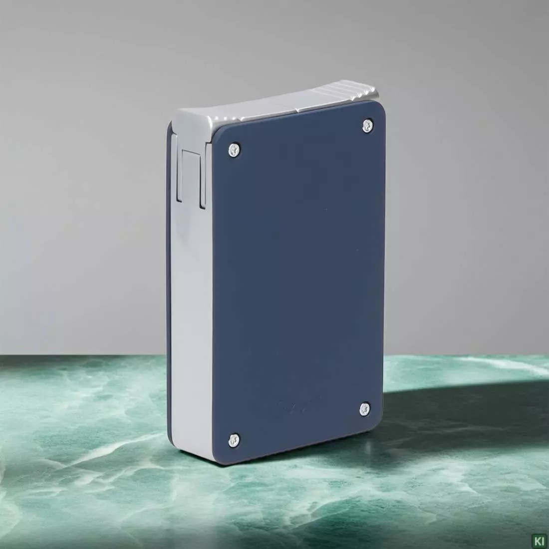 Produktbild: Caseti Paris Duo-Feuerzeug blau chrom auf Marmor